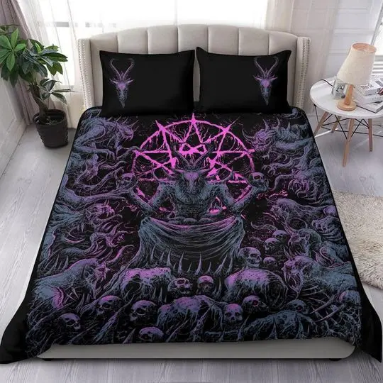 Skull Skeleton Satanic Goat Skull Trophy Demon Breed Bedding Set Gift For Your Girlfriend Boyfriend Gift For Love Gift For Friend Best Valentine Present Holiday Gift