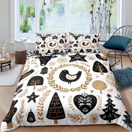 Scandinavian folk arts decor X-mas Bedding setsGift For Your Girlfriend Boyfriend Gift For Love Gift For Friend Best Valentine Present Holiday Gift