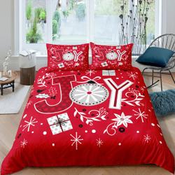 Joy Christmas gift red Bedding Set Gift For Your Girlfriend Boyfriend Gift For Love Gift For Friend Best Valentine Present Holiday Gift
