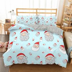 Santa Claus faces Christmas Bedding Set Gift For Your Girlfriend Boyfriend Gift For Love Gift For Friend Best Valentine Present Holiday Gift