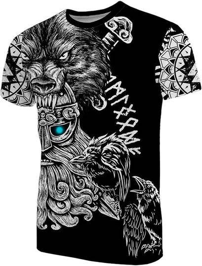 Odin Viking Tattoo 3D T-Shirt Meaningful Gift For Family Gift For Boyfriend Valentine Gift