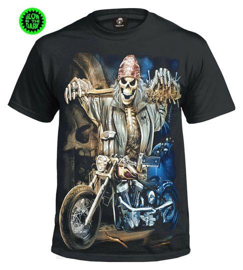 PUNK RIDER Kid's T-Shirt/Biker/Skull/Reaper/Game Over/Rock/Metal/Goth/Kids/Top Meaningful Gift For Family Gift For Boyfriend Valentine Gift
