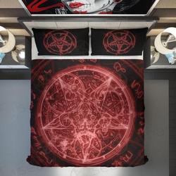 Blood Satanic Pentagram Bedding SetsGift For Your Girlfriend Boyfriend Gift For Love Gift For Friend Best Valentine Present Holiday Gift