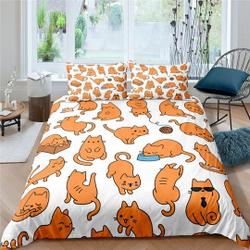 Funny cat bedding brown cute duvet cover Set Gift For Your Girlfriend Boyfriend Gift For Love Gift For Friend Best Valentine Present Holiday Gift