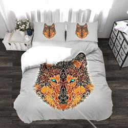 Boho Wolf Duvet Cover Bohemian Spirit Animal Bedding Sets Hippie Bedding Set Gift For Your Girlfriend Boyfriend Gift For Love Gift For Friend Best Valentine Present Holiday Gift