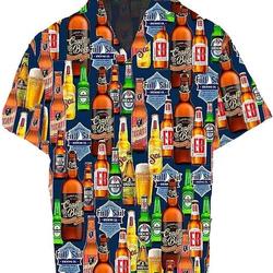 Hawaiian All Beers Hawaii Cotton Casual Button Down Short Sleeves Pocket Hawaiian Shirt Gift For Your Girlfriend Boyfriend Gift For Love Gift For Friend Best Valentine Present Holiday Gift