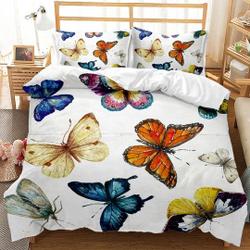 3D Colorful Butterflies DBedding Set Gift For Your Girlfriend Boyfriend Gift For Love Gift For Friend Best Valentine Present Holiday Gift