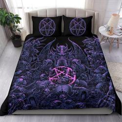 Skull Demon Satanic Pentagram Cthulhu Bedding Set Gift For Your Girlfriend Boyfriend Gift For Love Gift For Friend Best Valentine Present Holiday Gift