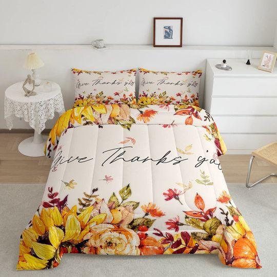 Thanksgiving Day Comforter Bedding SetsGift For Your Girlfriend Boyfriend Gift For Love Gift For Friend Best Valentine Present Holiday Gift