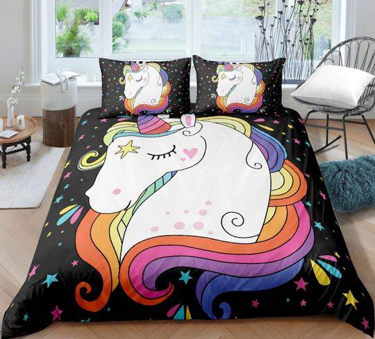 Girls Full Bedding Sets UnicornGift For Your Girlfriend Boyfriend Gift For Love Gift For Friend Best Valentine Present Holiday Gift