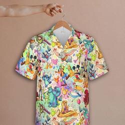 Disney World Mickey Stitch Ohana Hawaiian Shirt, 2022 Summer Button Up Shirt Gift For Your Girlfriend Boyfriend Gift For Love Gift For Friend Best Valentine Present Holiday Gift