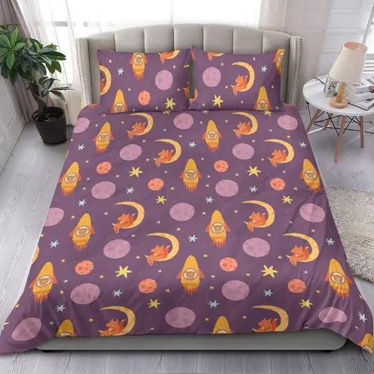 Kids Space Bedding Set, Duvet Cover, Bedroom DecorGift For Your Girlfriend Boyfriend Gift For Love Gift For Friend Best Valentine Present Holiday Gift