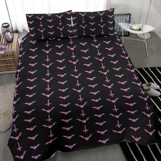 Gothic Bedding Set - Pastel Goth BatsGift For Your Girlfriend Boyfriend Gift For Love Gift For Friend Best Valentine Present Holiday Gift