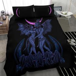 Skull Satanic Pentagram Baphomet Erotic Demon Shrine Bedding Set Gift For Your Girlfriend Boyfriend Gift For Love Gift For Friend Best Valentine Present Holiday Gift