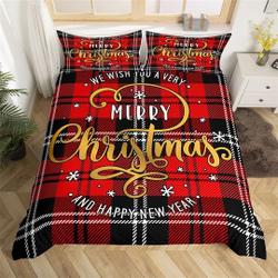 Red Black Retro Plaid Bedding SetsGift For Your Girlfriend Boyfriend Gift For Love Gift For Friend Best Valentine Present Holiday Gift