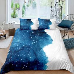Blue White Stylish Galaxy Bedding Set Gift For Your Girlfriend Boyfriend Gift For Love Gift For Friend Best Valentine Present Holiday Gift
