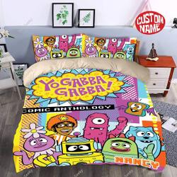 Custom Name Yo Gabba Gabba Bedding Set Gift For Your Girlfriend Boyfriend Gift For Love Gift For Friend Best Valentine Present Holiday Gift