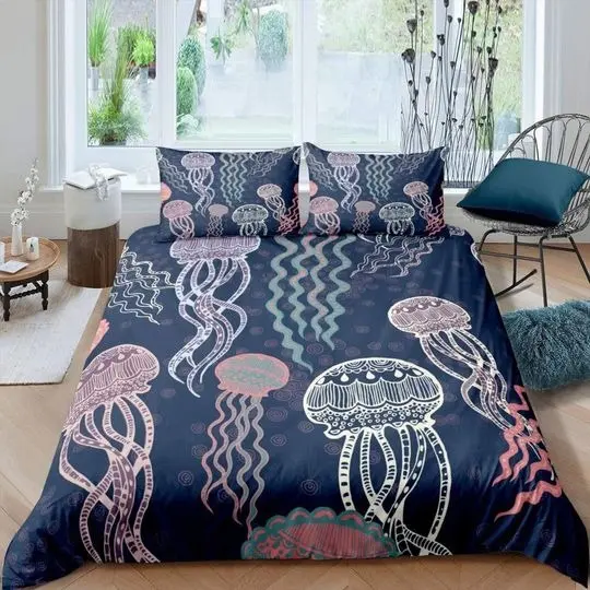 Whimsical jellyfish Bedding SetsGift For Your Girlfriend Boyfriend Gift For Love Gift For Friend Best Valentine Present Holiday Gift