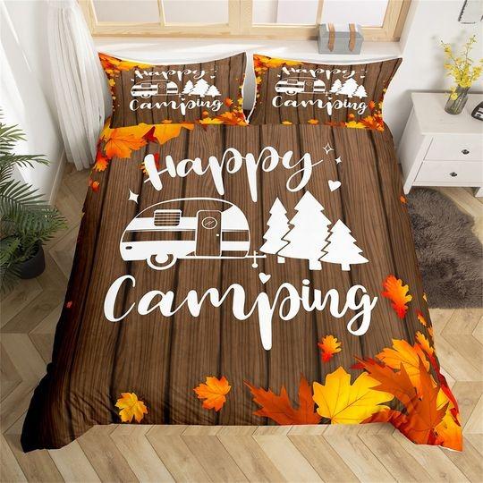Happy Camping Bedding SetsGift For Your Girlfriend Boyfriend Gift For Love Gift For Friend Best Valentine Present Holiday Gift