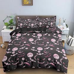 Pumpkin faces and bats halloween bedding Set Gift For Your Girlfriend Boyfriend Gift For Love Gift For Friend Best Valentine Present Holiday Gift