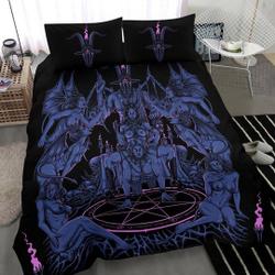 Skull Satanic Baphomet Sexy Winged Demon Savior Head Display Throne Bedding Set Gift For Your Girlfriend Boyfriend Gift For Love Gift For Friend Best Valentine Present Holiday Gift