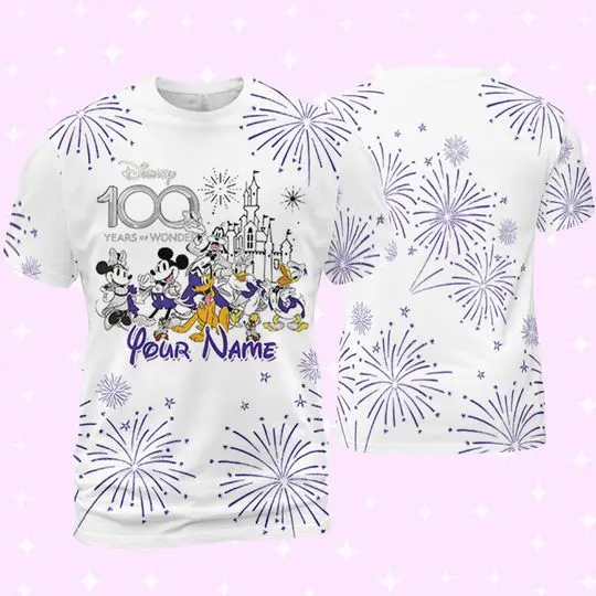 Personalized Disney Castle 100 Years 3D T-shirt Meaningful Gift For Family Gift For Boyfriend Valentine Gift