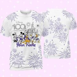 Personalized Disney Castle 100 Years 3D T-shirt Meaningful Gift For Family Gift For Boyfriend Valentine Gift