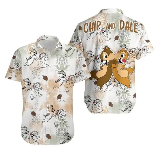 Chip n' Dale Disney Hawaiian Summer Tropical Hawaiian Shirt Gift For Your Girlfriend Boyfriend Gift For Love Gift For Friend Best Valentine Present Holiday Gift