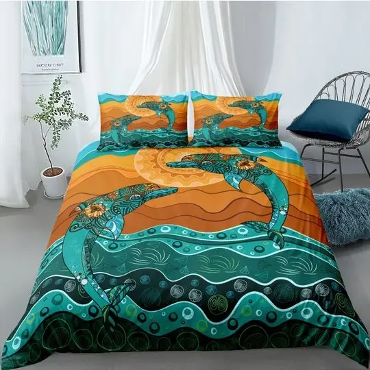 3D Dolphin Bedding SetsGift For Your Girlfriend Boyfriend Gift For Love Gift For Friend Best Valentine Present Holiday Gift