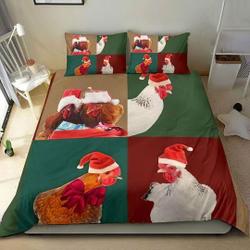 Chicken Christmas Pattern Christmas Bedding SetsGift For Your Girlfriend Boyfriend Gift For Love Gift For Friend Best Valentine Present Holiday Gift