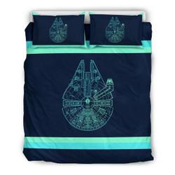 Millennium Falcon in Teal Star Wars Bedding Duvet CoverGift For Your Girlfriend Boyfriend Gift For Love Gift For Friend Best Valentine Present Holiday Gift