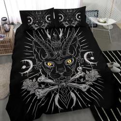 Skull Gothic Occult Black Cat Unique Sphinx Bedding Set Gift For Your Girlfriend Boyfriend Gift For Love Gift For Friend Best Valentine Present Holiday Gift