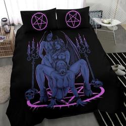 Skull Satanic Pentagram Thorn Candle Satanic Cross Erotic Possession Bedding Set Gift For Your Girlfriend Boyfriend Gift For Love Gift For Friend Best Valentine Present Holiday Gift