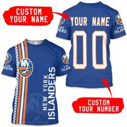 NHL New York Islanders Custom 3D T-Shirt Meaningful Gift For Family Gift For Boyfriend Valentine Gift