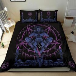 Skull Demon Satanic Baphomet Goat Satanic Pentagram Bedding Set Gift For Your Girlfriend Boyfriend Gift For Love Gift For Friend Best Valentine Present Holiday Gift