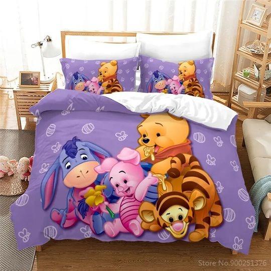 Winnie the Pooh ThreeDuvet Cover Pillowcase Bedding Set Gift For Your Girlfriend Boyfriend Gift For Love Gift For Friend Best Valentine Present Holiday Gift