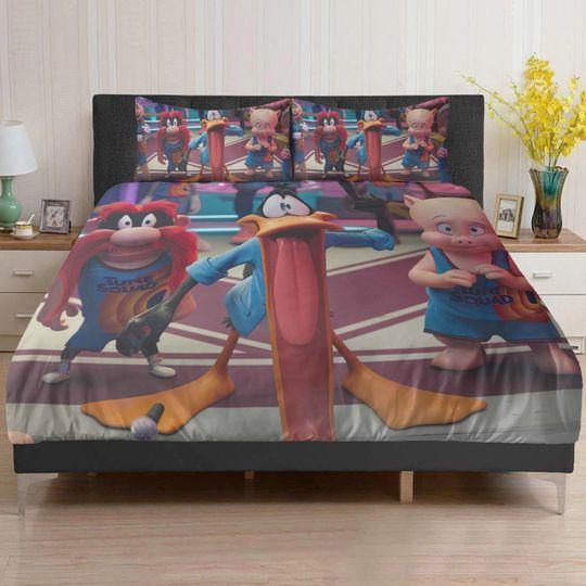 Looney Tunes Duvet, Daffy Duck, Porky Pig, Lola Bunny Bedding set twinGift For Your Girlfriend Boyfriend Gift For Love Gift For Friend Best Valentine Present Holiday Gift