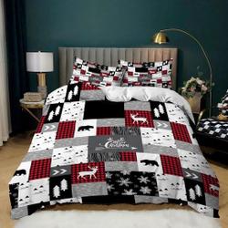 Patchwork Christmas Bedding Set Gift For Your Girlfriend Boyfriend Gift For Love Gift For Friend Best Valentine Present Holiday Gift