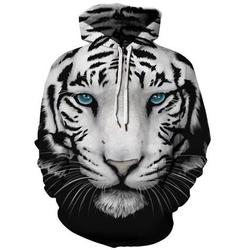 Creative White Tiger Paint All Over Print Hoodie