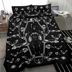Bat Infested Cave Skeleton Coffin Bedding Set Gift For Your Girlfriend Boyfriend Gift For Love Gift For Friend Best Valentine Present Holiday Gift