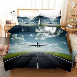 3D Airplane Duvet Cover Set Modern  Bedding Set Gift For Your Girlfriend Boyfriend Gift For Love Gift For Friend Best Valentine Present Holiday Gift