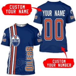 NHL Edmonton Oilers Custom 3D T-Shirt Meaningful Gift For Family Gift For Boyfriend Valentine Gift