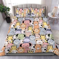 Cute Animals Duvet Cover Set Cute Animals Bedding Set Gift For Your Girlfriend Boyfriend Gift For Love Gift For Friend Best Valentine Present Holiday Gift