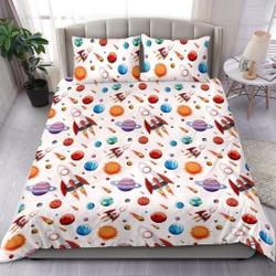 Spacecraft Duvet Cover, Bedroom Decor BeddingGift For Your Girlfriend Boyfriend Gift For Love Gift For Friend Best Valentine Present Holiday Gift