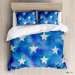 Blue and White Stars Bedding Set Gift For Your Girlfriend Boyfriend Gift For Love Gift For Friend Best Valentine Present Holiday Gift