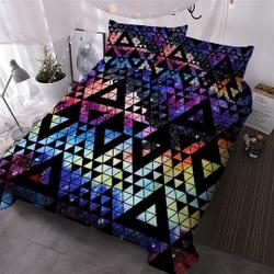 Geometric Duvet Cover Purple Blue Quilt Bedding SetsGift For Your Girlfriend Boyfriend Gift For Love Gift For Friend Best Valentine Present Holiday Gift