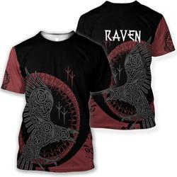 Viking Tattoo Print Short Sleeves Novelty Printed T-Shirt S-5XL, 2 Styles to Choose The Best Gift for Friends and Relatives