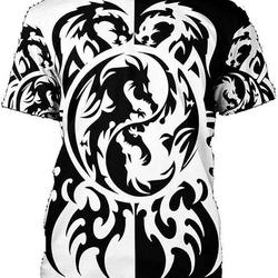 Dragon Tattoo Art Tshirt Long Sleeves 3D Print Design Long Sleeves Meaningful Gift For Family Gift For Boyfriend Valentine Gift