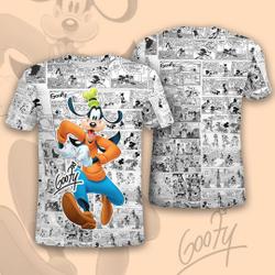 Goofy Comic Pattern Disney Cartoon Outfits Unisex Casual T-shirts Meaningful Gift For Family Gift For Boyfriend Valentine Gift