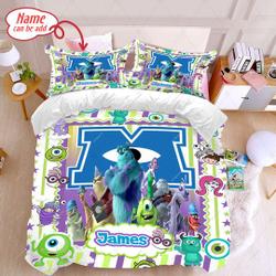 Personalized Disney Monster Inc Bedding Set, Disney Monster Inc Quilt BlanketGift For Your Girlfriend Boyfriend Gift For Love Gift For Friend Best Valentine Present Holiday Gift